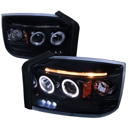 Spec-D Tuning 05-07 Dodge Dakota Halo LED Projector Smoked 2LHP-DAK05G-TM